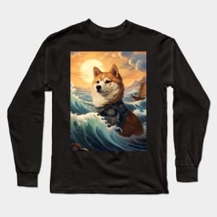 Shiba inu on the Sunset Long Sleeve T-Shirt